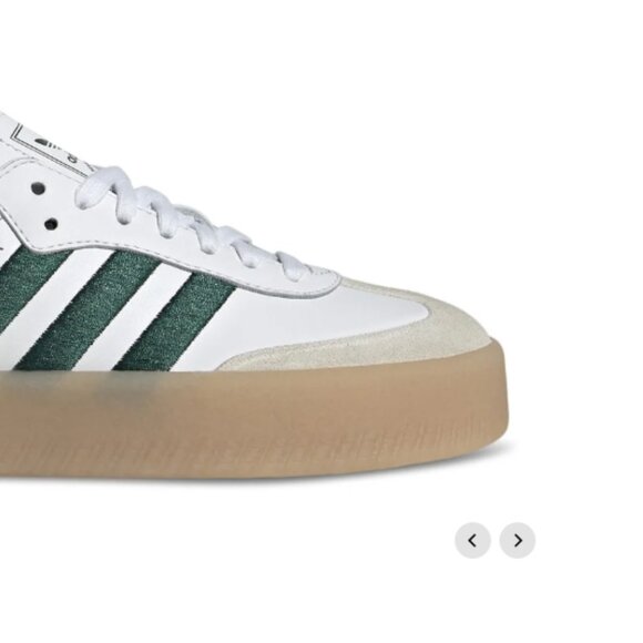 Adidas Women's Platform Sambae Sneakers in White/Green - Picture 2 of 7